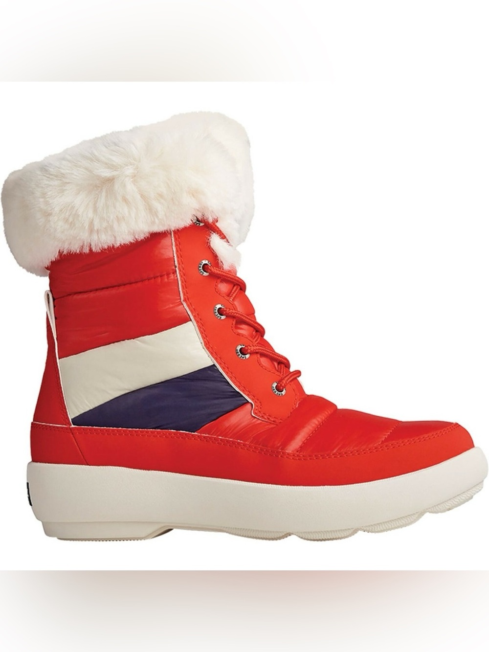 Red Sperry Top-Sider Bearing Plushwave Nylon Mid Women's Winter snow boots